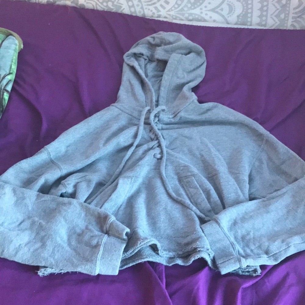 Grey Hollister Cropped Sweater